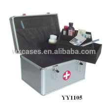 New portable aluminum first aid box with 2 trays inside